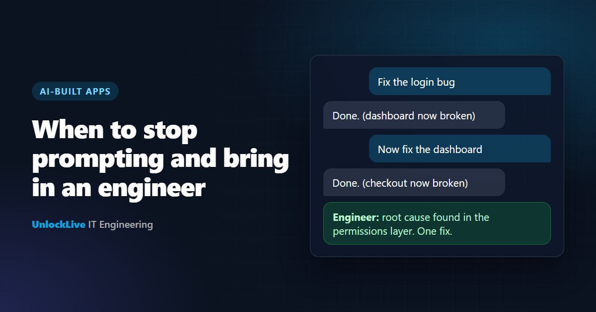 Engineering Rags Sign When to Stop Prompting: 8 Signs You Need an Engineer